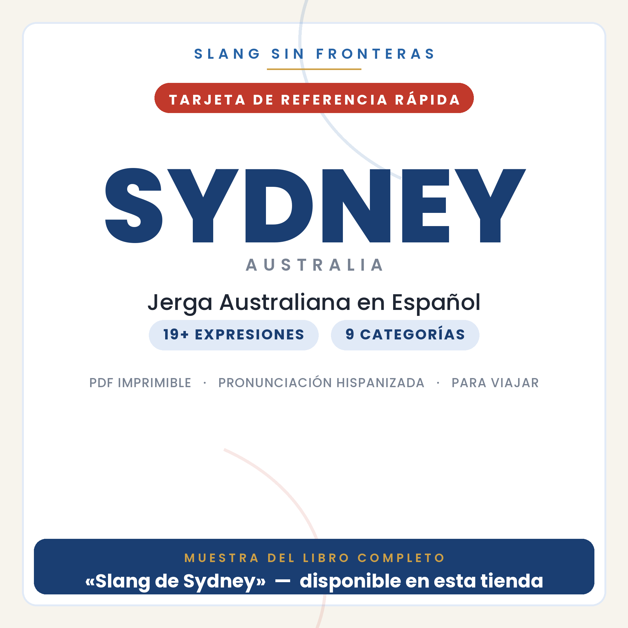 Slang de Sídney · Guía rápida