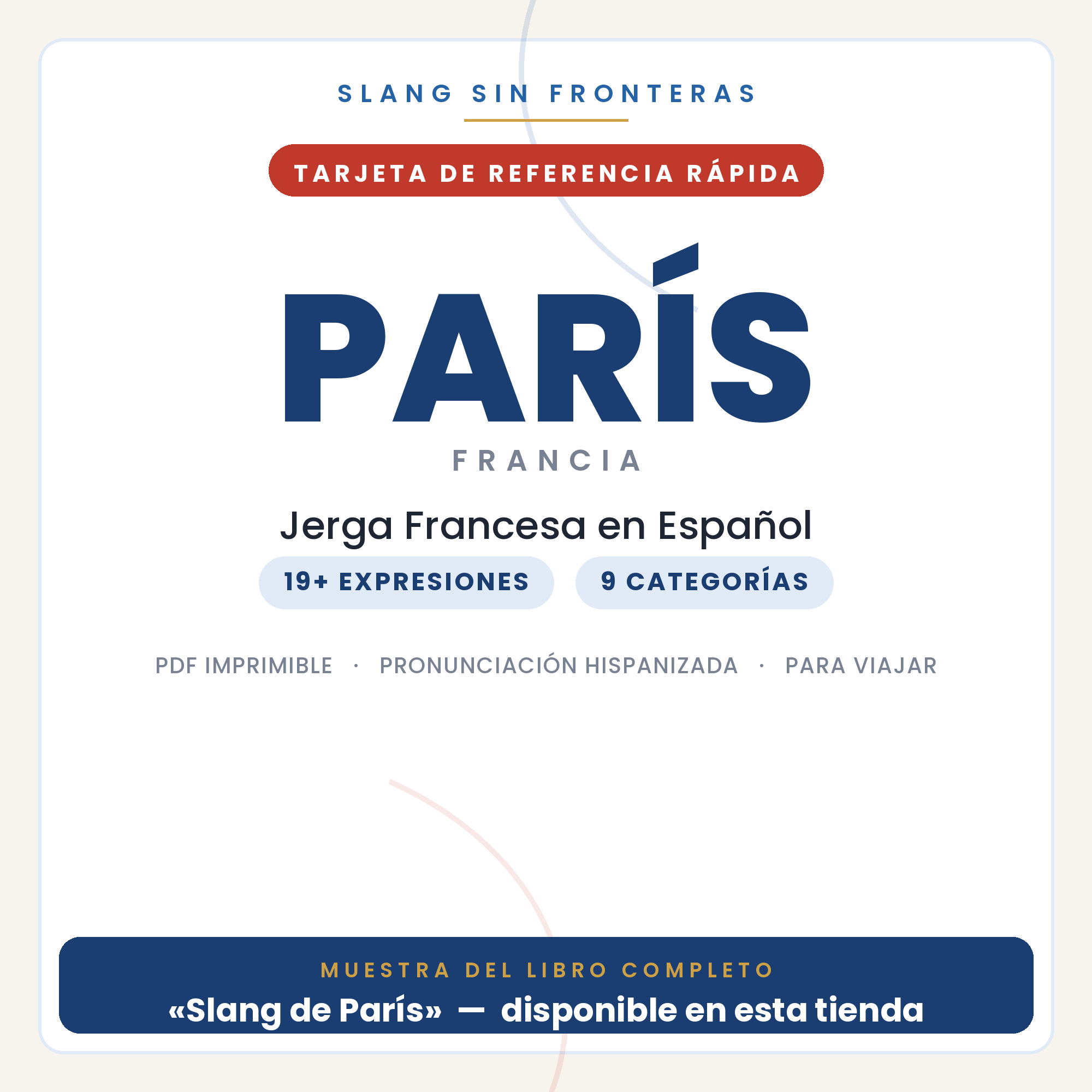 Slang de París · Guía rápida