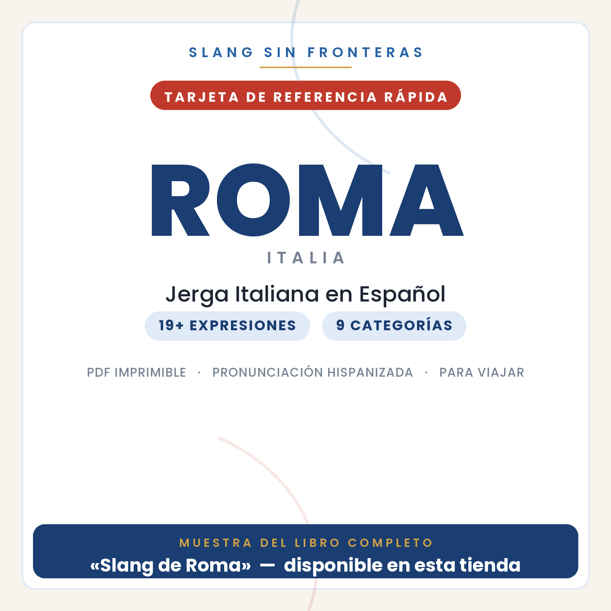 Slang de Roma · Guía rápida